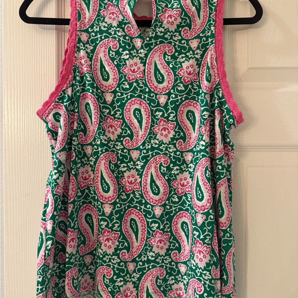 Boden Green and Pink Paisley Tank Top - Picture 5 of 6